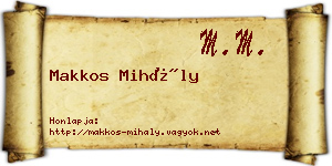 Makkos Mihály névjegykártya